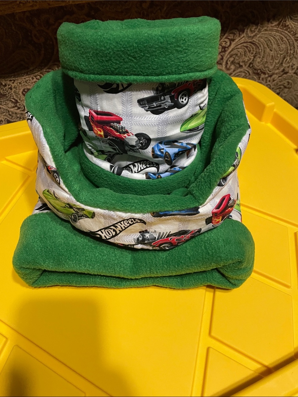 Cuddle Cup Pet Bed with Hot Wheels Car Print